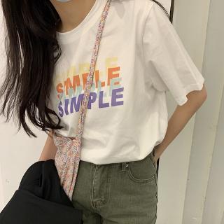 Women Korean Fashion Cotton Letter Print T-shirts Loose Short Sleeve Oversize Trendy Tops