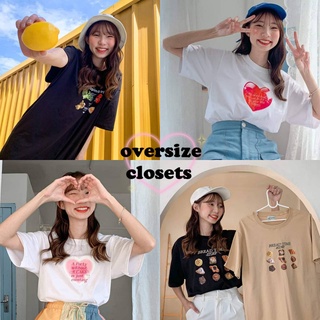 ( 𝟗.𝟏𝟓 ลด 𝟑𝟎% โค้ด 𝟑𝟎𝐃𝐃𝟗𝟏𝟓 ) พร้อมส่ง 💖 เสื้อยืด เสื้อโอเวอร์ไซส์ ผ้าคอตตอน comfy cotton daily routine collec