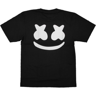 Marshmello เสื้อยืด คอกลม แขนสั้น แฟชั่น มาชเมลโล่ ยิ้ม smile ฮาโลวีน Halloween unisex เสื้อยืดคอกลม