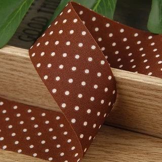 พร้อมส่ง ริบบิ้นผ้า ลายจุด ขนาด 2.5 และ 3.5 ซม.
