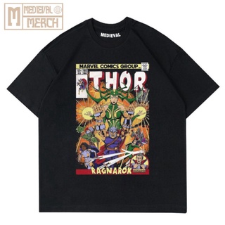 ผ้าฝ้ายแท้เสื้อยืด THOR MARVEL VINTAGE - OVERSIZE FILM Clothing - Black TEE Men Women Adult 24SS-5XL