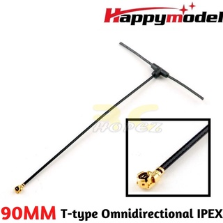 Happymodel เสาอากาศ T-type รอบทิศทาง 2.4 ก. 90 มม. สําหรับ ELRS EP1 RX IPEX IPX U.FL TBS Tracer HP-T90 มม.