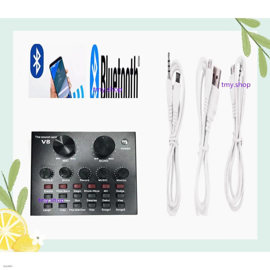 ¤☎V8 Audio USB Headset Microphone cast Live Sound Card for Phone