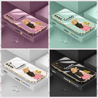 Huawei P30 Pro P30 Lite P20 P20 Pro P20 Lite P30 Y9 2019 Mate 20 Mate 20 Pro Y9 pirme 2019 ขอบตรง 90° สาวผมยาวชุบเคสโทรศัพท์