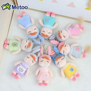 MINI MeToo ตุ๊กตา Soft Plush ลายกระต่ายสีเหลือง ของเล่นตุ๊กตาสัตว์สำหรับสาวน่ารักกระต่ายขนาดเล็ก Keychians จี้สำหรับเด็ก