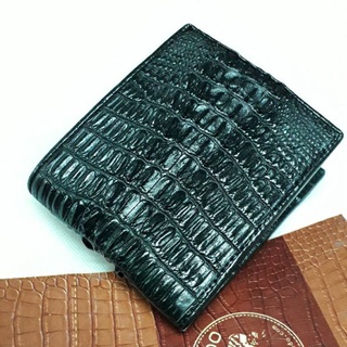 crocodile bifold wallet black color กระเป๋าสตางค์หางจระเข้แท้