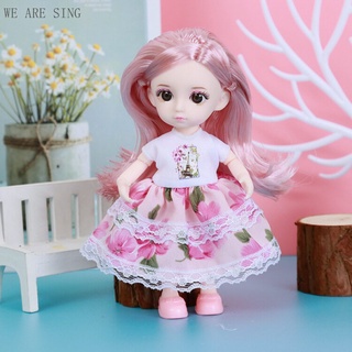 พร้อมส่ง ใหม่ 1/12 ชุดเดรสกระโปรงแฟชั่นสําหรับตุ๊กตา 16ซม.BJD WAS690