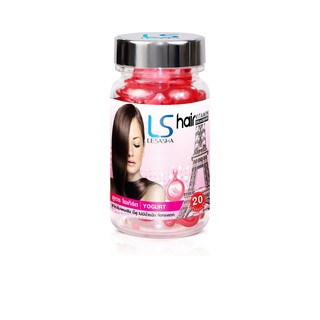 LESASHA แฮร์วิตามิน เซรั่ม แคปซูล สูตรโยเกิร์ต 20 แคปซูล สีชมพู ขนาด 24 มล. ผลิตภัณฑ์บำรุงผม ผลิตภัณฑ์ดูแลเส้นผม ผลิตภัณ