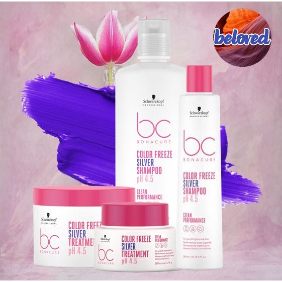 Schwarzkopf BC Color Freeze Silver Shampoo/Treatment แชมพู ทรีทเม้นท์ สำหรับสีเทาหม่น และบลอนด์หม่น