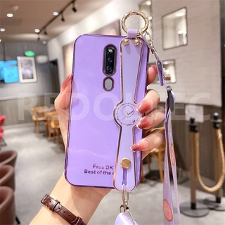 เคส OPPO F11 Pro / OPPO F11 6D สายรัดข้อมือเคสโทรศัพท์พร้อมสายคล้องไหล่แบบยาวกระเป๋าสะพายข้างพร้อมตัวป้องกันกล้อง