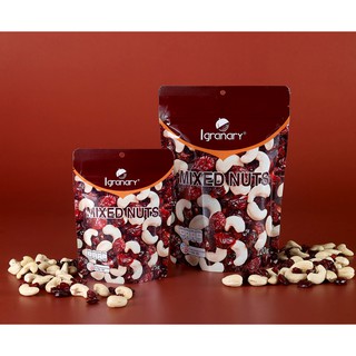 เม็ดมะม่วงหิมพานต์ผสมแครนเบอร์รี่ ไอแกรนนารี่ มิกซ์นัท 120 กรัม MIX NUTS CASHEWS NUTS WITH CRANBERRY 120 G.