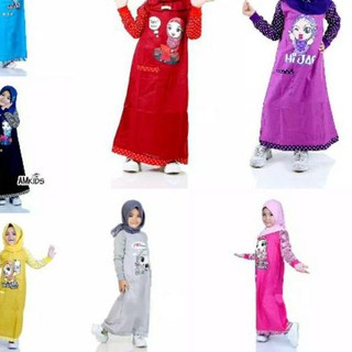 Gamis Anak | ชุดเดรส | Gamis ตัวละคร | Gamis Anak Daily (ไม่รวมฮิญาบ)