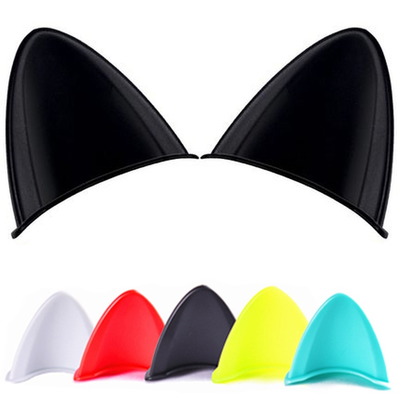 thumbnail image 2 of 2 Pcs Plush Cat Ears For Helmet Cute Animal Ears Helmet Decorations Helmet Accessories For Snowboarding Cycling Skiing Black 2 of 12