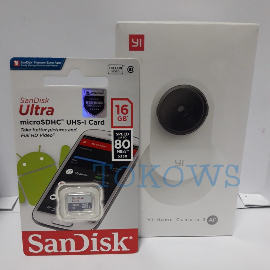 Yi home 3 กล้องวงจรปิด Wifi IP Camera Spy 1080p ฟรี 16GB