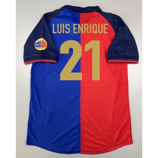 เสื้อบอล ย้อนยุค บาร์เซโลน่า 1999 เหย้า Retro Barcelona Home พร้อมเบอร์ชื่อ 21 LUIS ENRIQUE ครบ 100 ปี 1899-1999 เรโทร