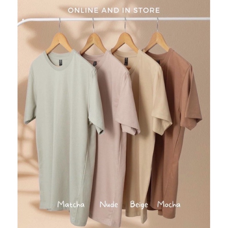 เสื้อยืดแขนสั้น สายมินิมอล : สีนู๊ด สีเบจ สีมัทฉะ สีมอคค่า 🌿