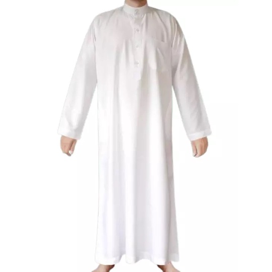 ผู้ชายสีขาวพิเศษ GAMIS ROBE / HAJJ UMRAH PRAYER GAMIS ROBE / สีขาวกล้ามเนื้อผู้ชาย GAMIS ROBE