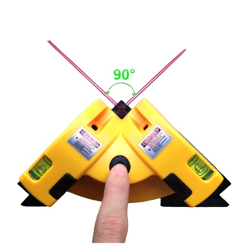 ฉากเลเซอร์สีเหลือง LASER LEVEL เครื่องวัดระดับเลเซอร์ เลเซอร์วัดมุม 90องศา ระนาบ มุมฉาก แสงเลเซอร์วัดระดับ ระดับน้ำ