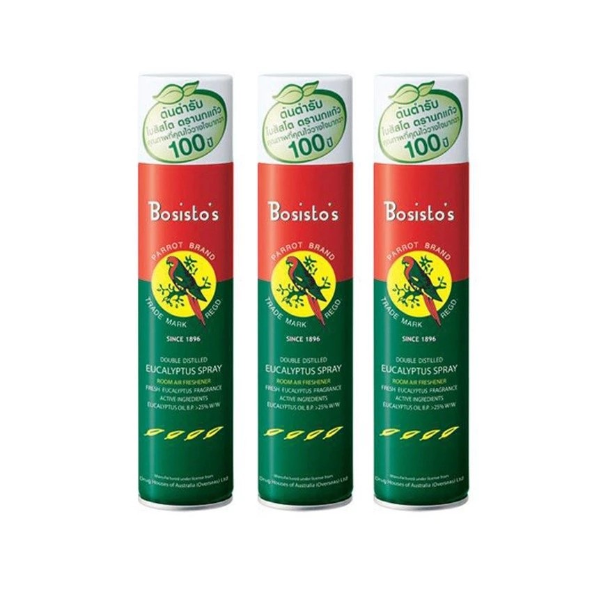 Parrot Bosisto's ParrotSpray น้ำมันยูคาลิปตัสชนิดสเปรย์ 300 ml. (3กระป๋อง)