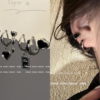 Cool girl~ ต่างหู รูปหัวใจ หกชิ้น อินเทรนด์ 2022 สําหรับผู้หญิง