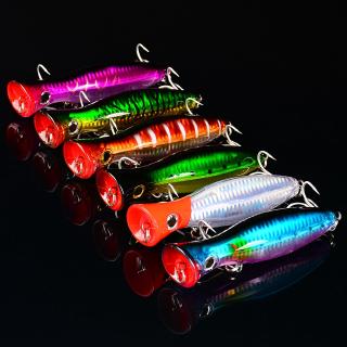 ตกปลาทะเลเหยื่อตกปลาล่ออาหารปลา 6Colors 13CM/43G Plastic Hard Bait Bass With Sharp Treble Hook Sinking Popper Bionic Bait Waterproof Anti-corrosion 3D Eye Swimbait Wobblers Sea Fishing Lure Outdoor Fishing Gear