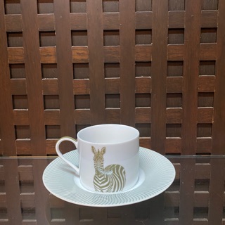 แก้วกาแฟ เซรามิคลายม้าลาย งานเขียนมือ ชุดละ 2 ชิ้น