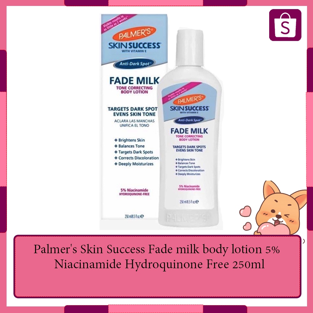 Palmer's Skin Success Fade milk body lotion 5% Niacinamide Hydroquinone Free 250ml
