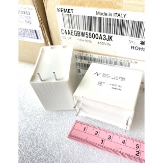 C4AEGBW5500A3JK KEMET อิตาลี(แพ็ค1ตัว) 50UF 450V C4AE Polypropylene Film Capacitor แท้ใหม่แกะกล่อง C50UF 450VDC C 50UF 4