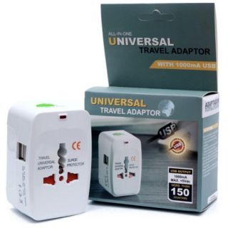 แท้❗️ปลั๊กทั่วโลก แบบมี 2 ช่อง USB (Universal Travel Adaptor 2 Usb)