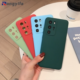 For Huawei P40 P30 P20 Pro P10 Plus Phone Case Candy Color Colorful Fine Hole Plain Matte Fresh Simple Cute Solid Color Liquid Soft Silicone TPU Case Back Cover