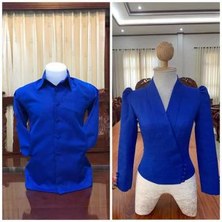 เสื้อไหมลาวจัด Set คู่นะคะราคาประหยัดเสื้อผ้าหนาอย่างดีสีไม่ตกตัดเย็บปราณีต