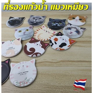 ที่รองแก้วซับน้ำ รูปแมว (diatomite แท้) ทำจากแผ่นหินไดอะตอมไมต์ที่มีคุณสมบัติดูดน้ำได้ดีแห้งไว