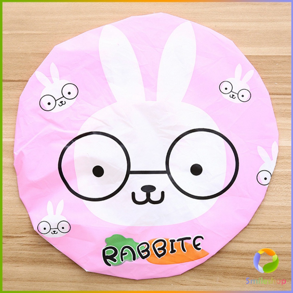 Smileshop หมวกคลุมผมอาบน้ำ กันน้ำ ลายการ์ตูนน่ารัก   Shower Cap Kids - รูปที่ 6