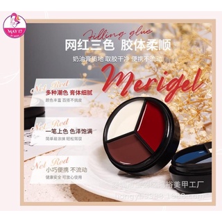 ⭐️Merigel Three Color Butter gel 15g. สีเจลเนื้อครีม ทาง่ายเกลี่ยง่าย 🛵มีบริการเก็บเงินปลายทาง