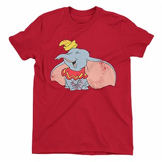 [S-5XL]เสื้อยืดแขนสั้นลําลอง พิมพ์ลาย Dumbo Classic Laugh สีแดง สําหรับเด็กผู้ชาย