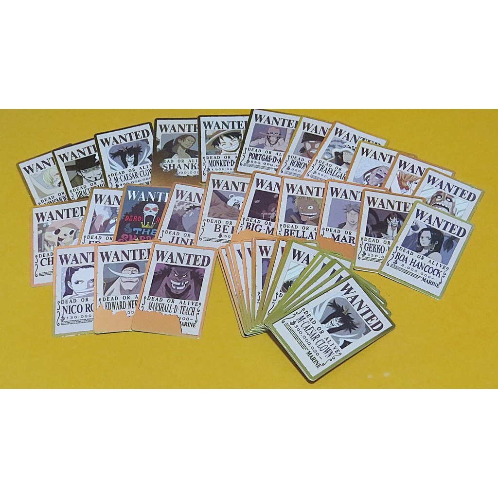 การ์ดสะสม One Piece WANTED Card การ์ดค่าหัววันพีช ขอบทอง ใบประกาศจับ ...