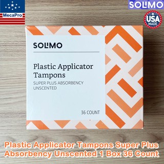 SolimoSolimo Plastic Applicator Tampons Super Plus Absorbency Unscented 1 Box 36 Count ผ้าอนามัยแบบสอด โซลิโม 1 กล่อง 36