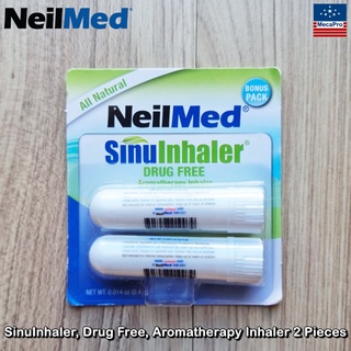 NeilMed® SinuInhaler, Drug Free, Aromatherapy Inhaler 2 Pieces ยา ดม อโรมาเธอราปี กลิ่นหอม หายใจสะดวก น้ำมันหอมระเหย