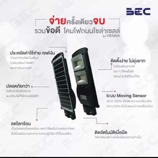 โคมไฟถนนโซล่าเซลล์ 60w IP65 กันฝุ่นและน้ำทุกทิศทาง เคลื่อนไหวหรี่ลงอัตโนมัติ