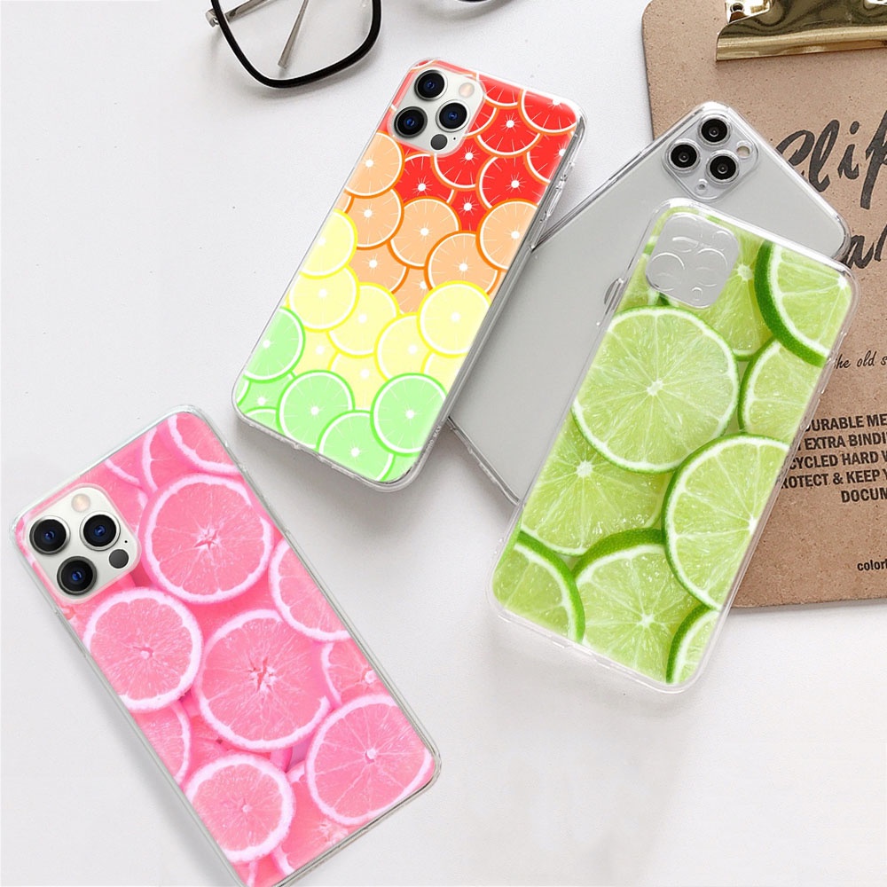 Soft Transparent Case เข้ากันได้กับ Motorola Moto G9 Power Z2 Play G6 Plus Cover DV-108 Lemon Slices