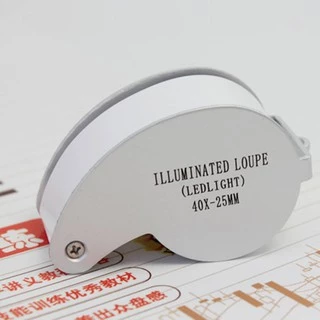 40X25 มิลลิเมตรแก้ว Jeweler แว่นขยายแว่นขยายเครื่องประดับแว่นตา Loupe ในตัวไฟ LED
