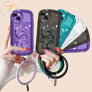 Zymello เคส OPPO Reno 7Z 5G Reno6 Z 5G Reno 7 5G Reno 6 5G A16K A72 A52 A5 2020 A31 2020 เคสโทรศัพท์ซิลิโคนหมีน่ารัก (พร้อมขาตั้ง)