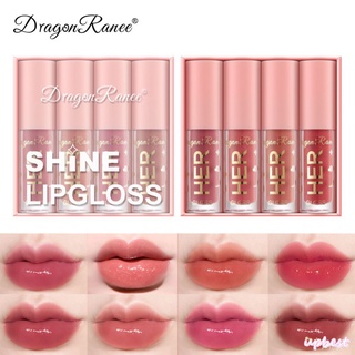 ♕Dragon Ranee 4 Lip Glaze Set กำมะหยี่ลิปสติกให้ความชุ่มชื้น Lip Glaze Non-Stick Cup Set Box