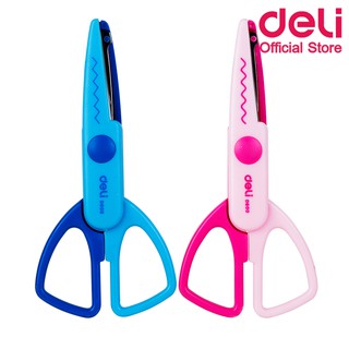 Deli D60001 Scissors กรรไกรซิกแซก ขนาด 136mm สีสันน่ารัก (คละสี 1 ชิ้น) กรรไกร กรรไกรซิกแซก กรรไกรตกแต่ง อุปกรณ์สำนักงาน