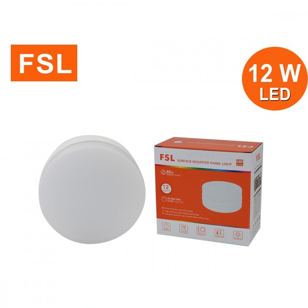 PJR **มีขายส่ง**โคมดาวน์ไลท์กลม ติดลอย สีขาว 12W เดย์ไลท์ และวอร์มไวท์ FSL