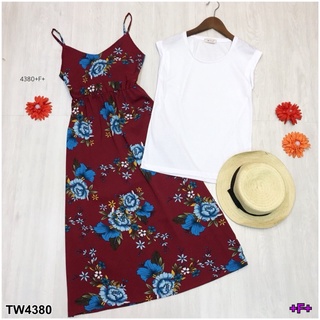 👗Pfashion [ส่งไว!!🚛] P4380 เอี๊ยมเดรส+เสื้อแขนกุด Bib dress + sleeveless shirt