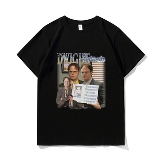 ขายดี!เสื้อยืดแขนสั้นลําลอง แบบบาง ทรงหลวม ลาย Schrute Homage TV Show US Michael Scott สไตล์คลาสสิก สําหรับผู้ชาย JDibfj