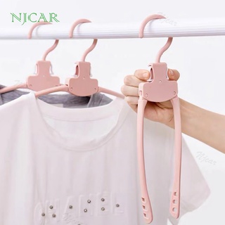 NJCAR H521 ไม้แขวนเสื้อ ไม้แขวนเสื้อเดี่ยวพับได้ พกพาได้