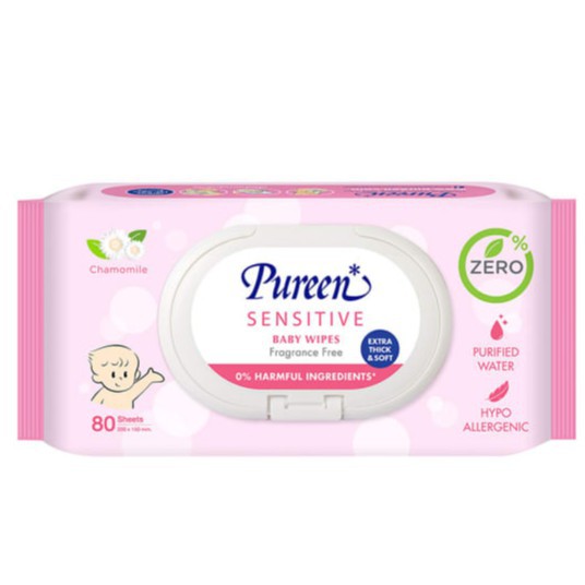 ทิชชู่เปียก เพียวรีน PUREEN สูตรเซนซิทีฟ 80 แผ่น
