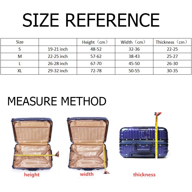 20/22/24/26/28 นิ้ว ผ้าคลุมกระเป๋าเดินทาง กระเป๋าเดินทาง ผ้ายึดได้เยอะ กันฝุ่น กันรอย สวมใส่ได้ ข้น - รูปที่ 3
